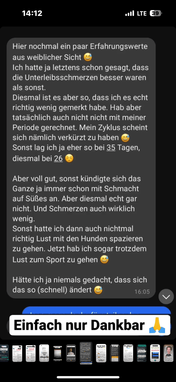 WhatsApp-Nachricht eines Teilnehmers