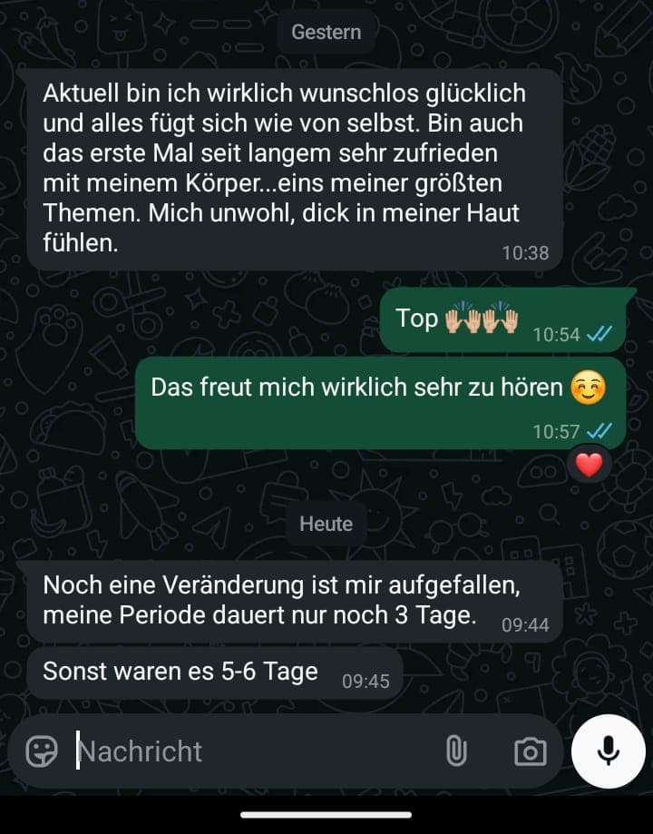 WhatsApp-Nachricht eines Teilnehmers